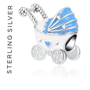 🌟 S925 Sterling Silver Baby Carriage Charm